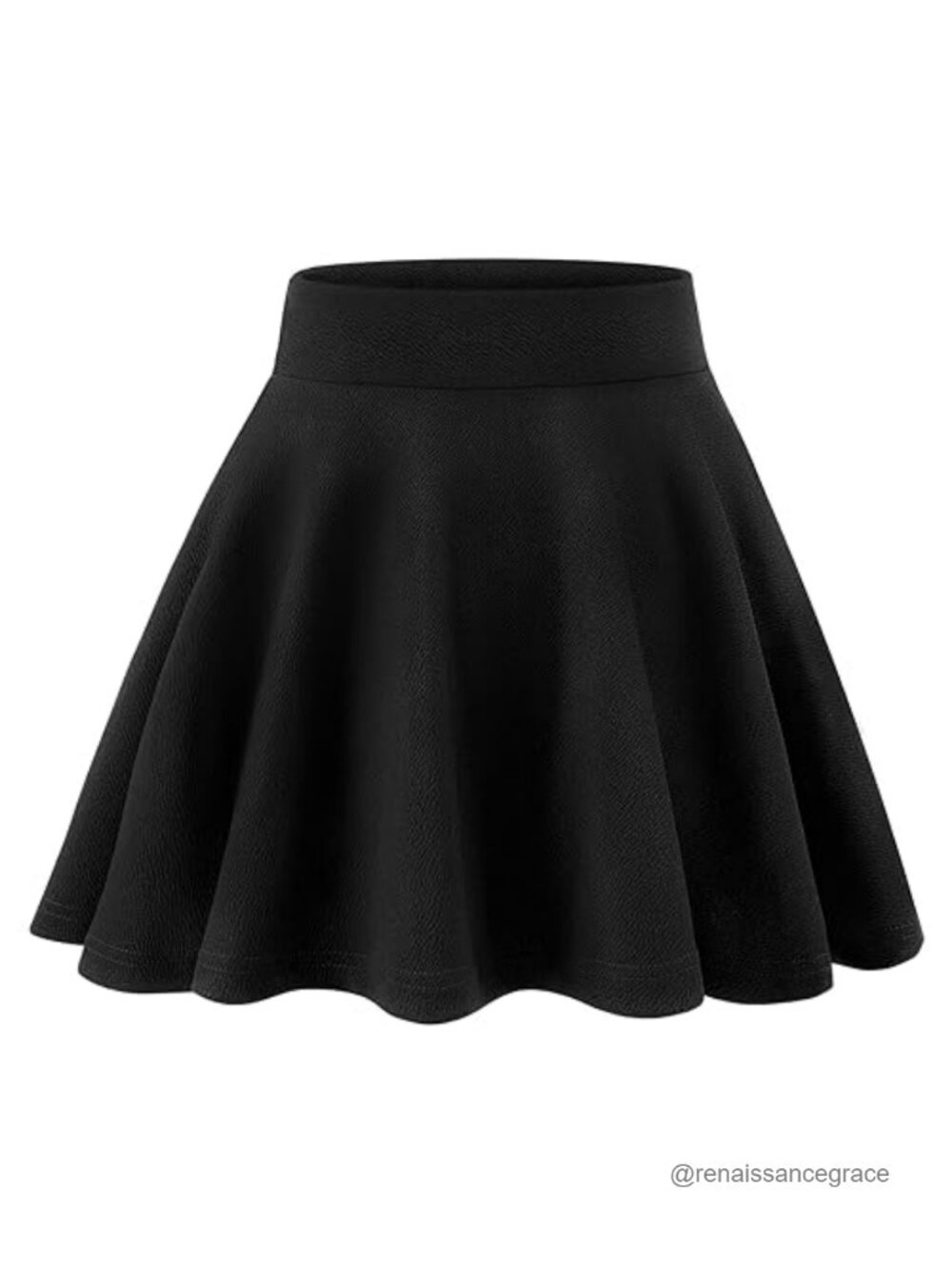 Girls High Waist Pleated Mini Skater Skirt Stretch Polyester Uniform